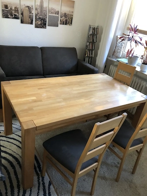 Buchentisch massiv, geölt, 160-240 x 90 cm 