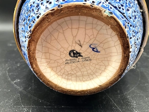 Keramikvase aus Valencia, Spanien, handbemalt, 21 x 18 cm Bild 4