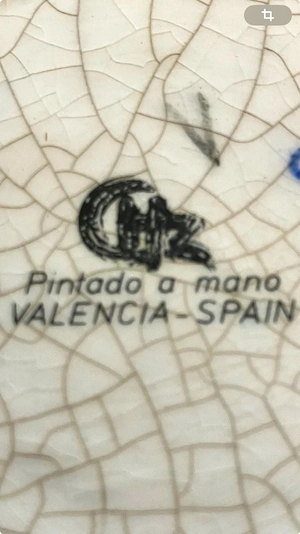 Keramikvase aus Valencia, Spanien, handbemalt, 21 x 18 cm Bild 6