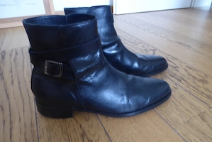 Lederstiefel Herren, schwarz, Größe 43