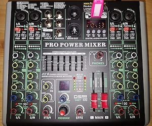 Multitalent Powermixer 6 Kanal 2x 300WATT BT USB PC Rec Aufnahme auf USB PA DJ Bühne Bild 4