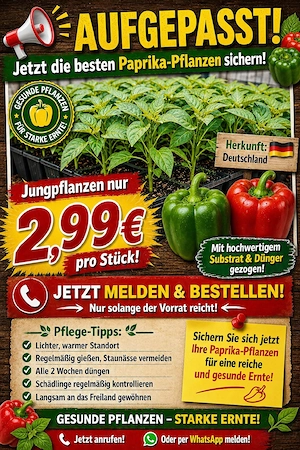 Paprikapflanzen! Stecklinge! Angebote! 