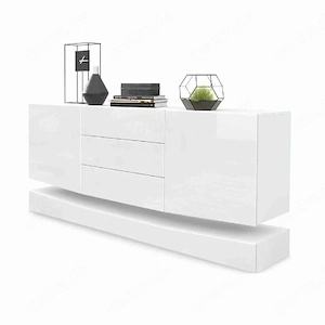 Sideboard City,  Weiß matt - Moderne Kommode für Ihr Wohnbereich  (178 x 72 x 38 cm)