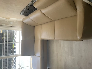 Leder Couch in Beige