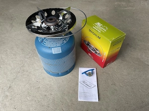 Campingkocher, Gaskocher Aufsatz mit Campingaz R 907 Gasflasche 2,75 kg
