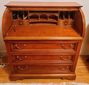 Schöner alter Vintage Sekretär aus Kirschbaumholz