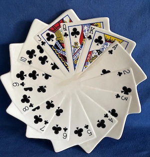 4 Teller Kartenspiel Poker Snackplatte alle Karten Spielkarten Sammelteller Wandteller
