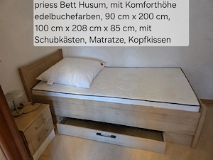 Gästezimmer-Set "priess": Bett, Sekretär, Kommode, Nachttisch Bild 4