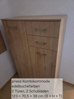 Gästezimmer-Set "priess": Bett, Sekretär, Kommode, Nachttisch Bild 6