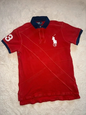 Ralph Lauren Polo Shirt | Custom Fit | Größe L | Rot | Vintage 20
