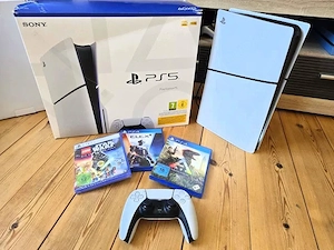 sony Playstation 5 slim disc player PS5 slim & 3 spiele + controller 