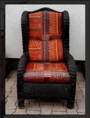 Rattan-Stuhl Korb-Stuhl Sessel schwarz