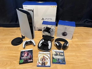 sony Playstation 5 Konsole PS5 + 3 spiele & 2  controller + kopfhorer 