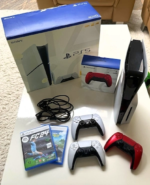 sony Playstation 5 slim PS5 Konsole mit 3  controllern + 2 PS5 spiele 