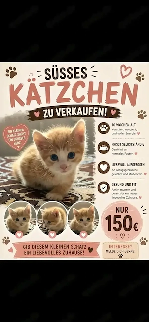  Süßes Kätzchen zu verkaufen 