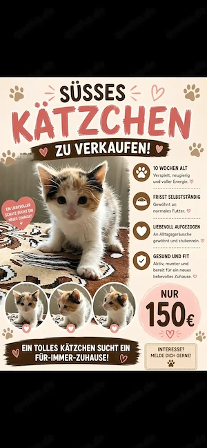  Süßes Kätzchen zu verkaufen 