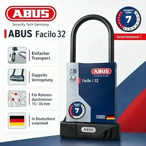 Fahrradschloss Neu ABUS Bügelschloss 32 150HB300 + USH Neu