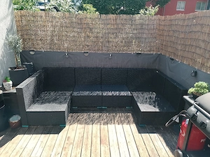 Gartenlounge 6-teilig aus Rattan mit Tisch