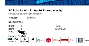 Schalke vs Braunschweig Ticket