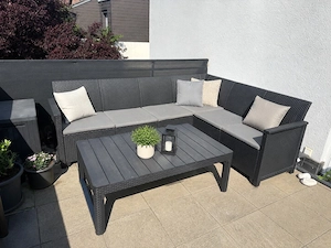 Gartenlounge Gartenmöbel Set Anthrazit 170x220cm Gartentisch
