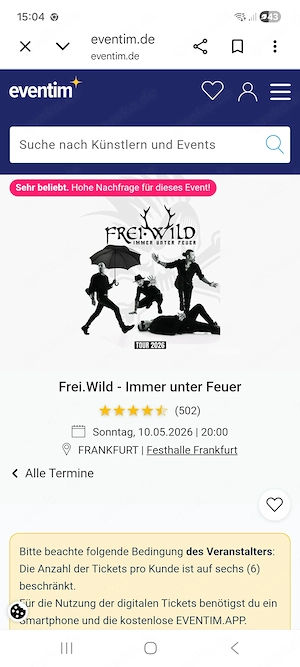 Tickets für Freiwild in Frankfurt