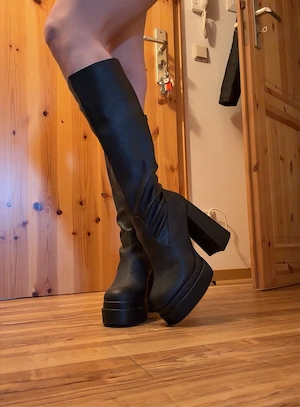 Damenstiefel Schwarz Overknies Größe 40