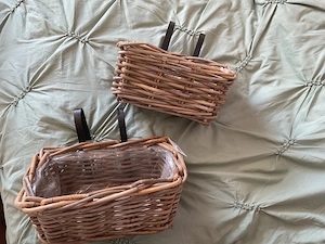 Balkonkästen neu 2x Flechtkörbe Körbe Blumenkasten Pflanzgefäß Garten Balkon Rattan