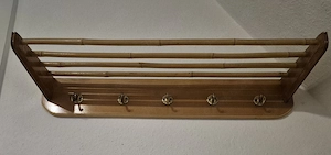 Wandgarderobe + Schirmständer Holz Bambus - Mid Century - Vintage