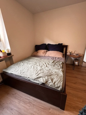 IKEA Bett 160x200 cm braun mit Stauraum + Matratze