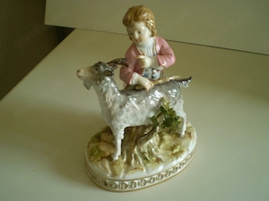 Meißner Porzellanfigur-"Junge mit Ziegenbock"