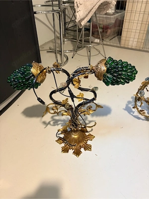 Vintage Tischleuchte Trauben Jugendstil Muranoglas