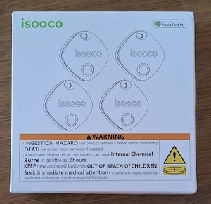 4 Stück Isooco Mini Auto Locator Anti-Lost Wallet Schlüsselanhänger Smart 