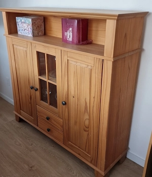 Highboard von HOME AFFAIRE   Massivholz, gelaugt geölt, 124 120 34 cm