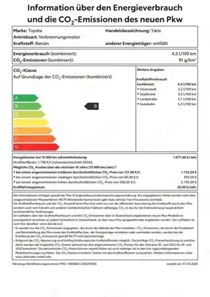 Toyota Yaris 1.5l Hybrid Team D. / Aktionspreis Bild 2