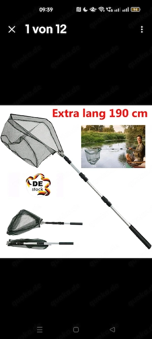 Teleskop Kescher für Garten, Teich, Pool, Laub, Fische beim Angel