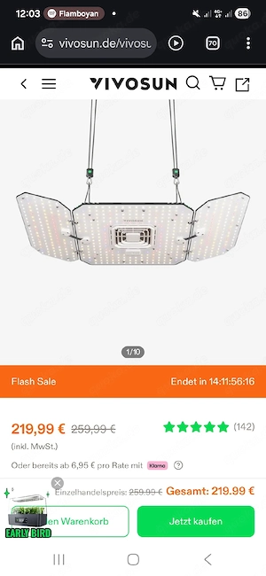 Vivosun Aerolight-200Se, 200W Lampe