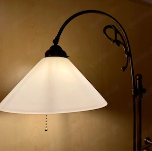 Wertige Stehleuchte höhenverstellb. Bogenlampe altmessing Stehlampe Tischleuchte Bild 3