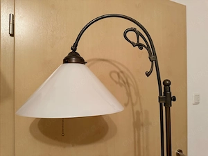 Wertige Stehleuchte höhenverstellb. Bogenlampe altmessing Stehlampe Tischleuchte Bild 2