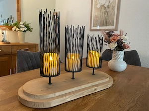 Holz-Deko-Objekt, Kerzenständer , Handarbeit, Unikat Bild 3