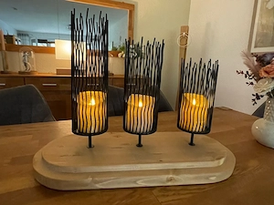 Holz-Deko-Objekt, Kerzenständer , Handarbeit, Unikat Bild 2