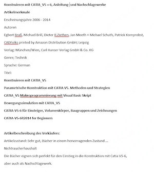 6 Konstruktions- und Nachschlagewerke mit CATIA_V5-6 für 3D-Entwicklung für Entwickler + Studenten