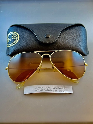 Ray-Ban Bausch & Lomb Vintage Aviator Gold Dunkelbraun mit Originalbox
