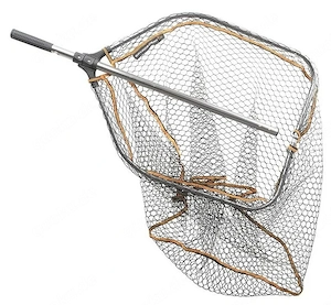 SAVAGE GEAR Pro Folding Rubber Landing Net XL 70x85cm. Zusammenklappbar in Längsrichtung.