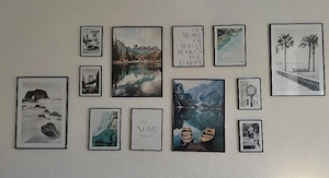 Poster-Set mit Rahmen   Bilderwand 