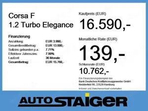 Opel Corsa F 1.2 Turbo Elegance Klima, PDC, SHZ Bild 3