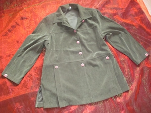 NEU Original VINTAGE DESIGNER Alcantara Samt Velours Leder Jacke * Hemd Bluse 44- 48  L- XL Oversize