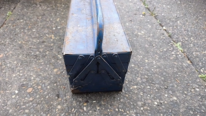 Werkzeugkiste Werkzeugkoffer Stahlblech Blau 5 Fächer 43Lx21Bx20H Bild 3