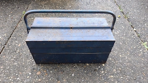 Werkzeugkiste Werkzeugkoffer Stahlblech Blau 5 Fächer 43Lx21Bx20H Bild 5