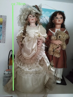 2 große Porzellanpuppen (ca. 80 cm)   detailreich & dekorativ