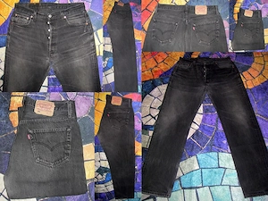 Verkaufe original schwarze vintage Levi s 501 Jeans W36   L32 mit Knopfleiste
